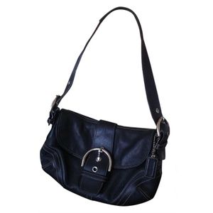 Black Leather Coach Small Hobo Bag